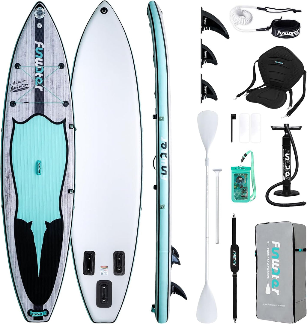 FunWater Inflatable Stand Up Paddle Board 10'6'/11'/11'6' Paddle Board for Adults & Youth, Paddleboards Inflatable with Premium SUP Accessories, Wide Stable, Non-Slip Comfort Deck