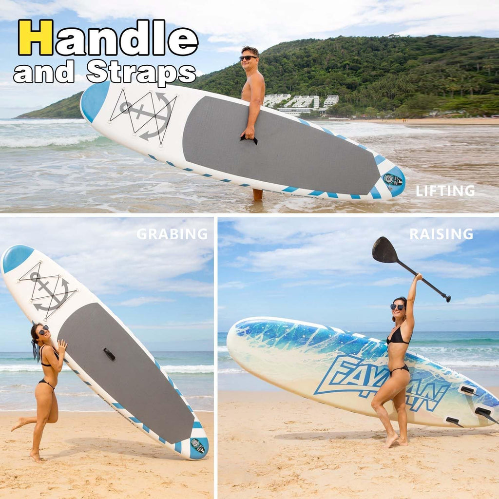 Inflatable Paddle Board,Extra Wide 10.6'/11' Stand Up Paddle Board with Sup Accessories,400lbs Capacity for Family with Safety Leash, All Skill Levels Sup for Yoga,Fishing,Surfing