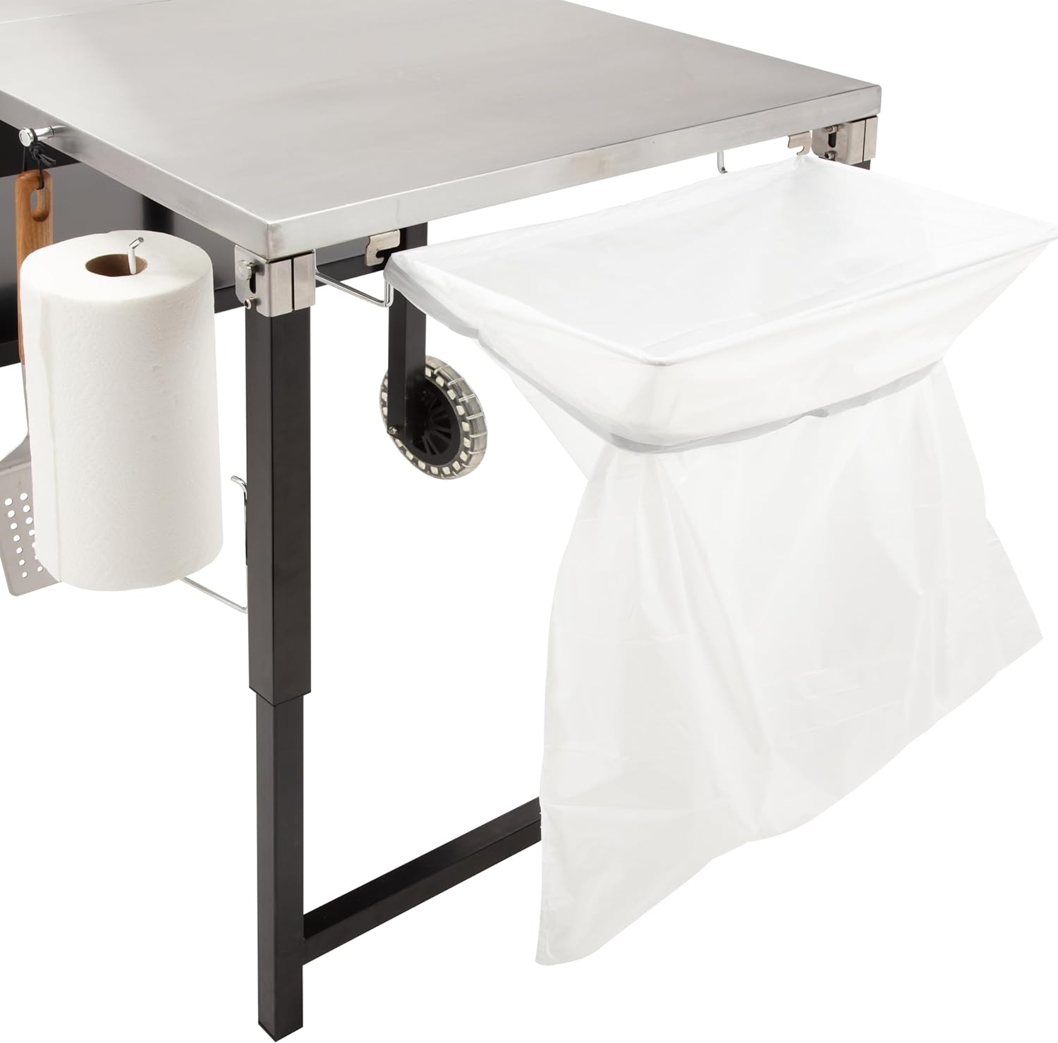Cuisinart Prep 'n Cook Outdoor Table and Grill Stand, Stainless Steel Folding Table with Wheels, 48' x 24' Prep Station for Home BBQ, Tailgates, Cookouts