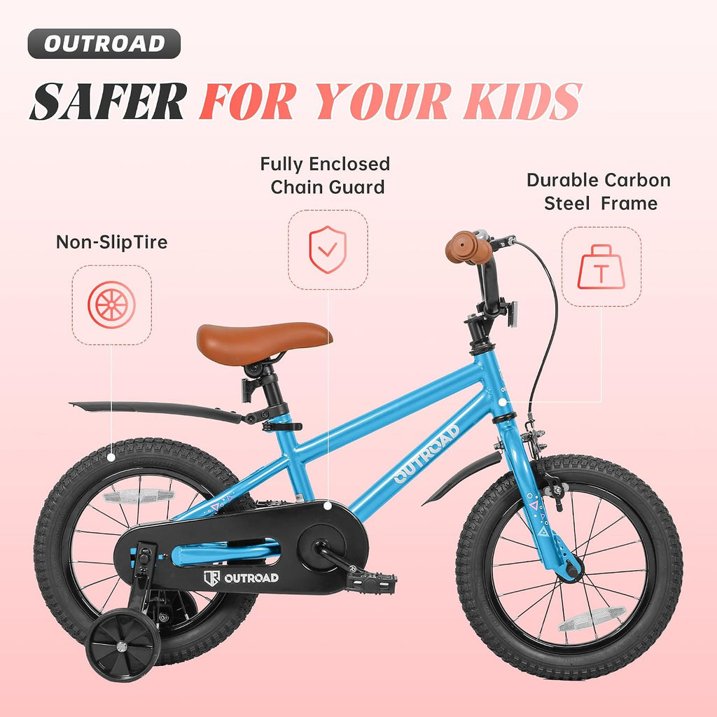 Betterland Folding Kids Bike,14/16/18 Inch Children Bicycle with Training Wheels and Dual Handbrakes Toddler Sport Bicycle for 3-9 Years Old Boys and Girls