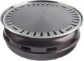 Portable BBQ Grill, Korean Smokeless Charcoal BBQ Grill Galvanized Sheet Maifan Stone 34.5x13cm for 6-8 People Multicolor(F)