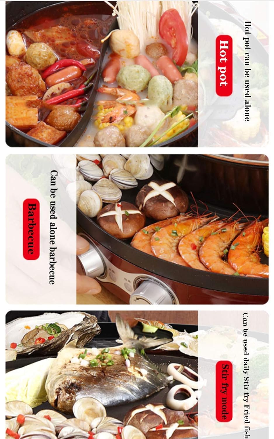 Multifunctional & Dual Temperature Control Korean Hot Pot With Grill Pan Electric Grill, Smokeless Shabu Shabu Pot With Divider, Non-Stick Indoor BBQ