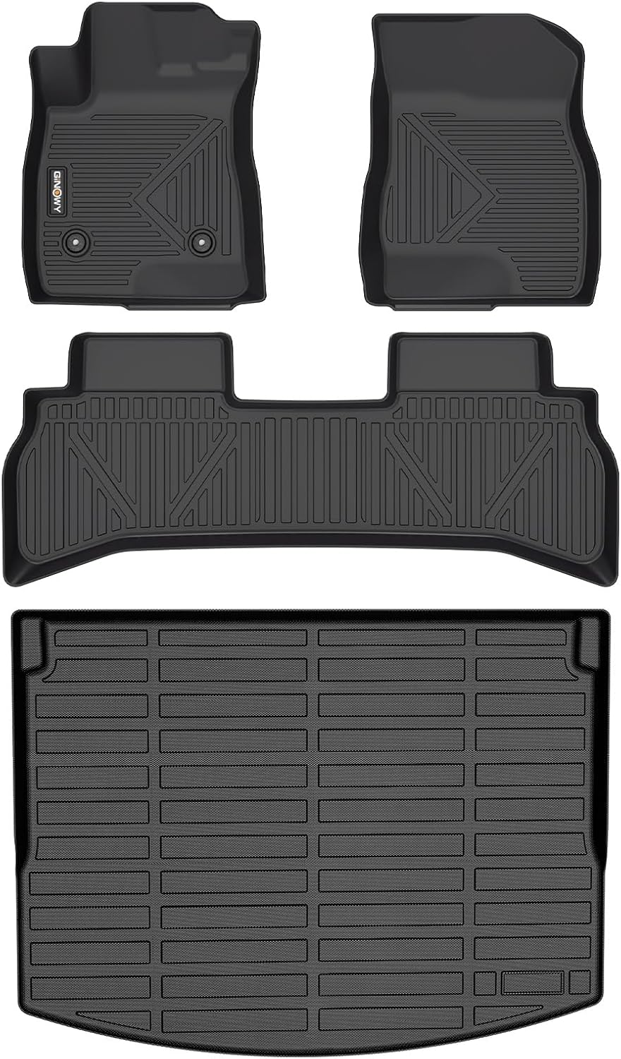 GINOWY-Floor Mats & Cargo Liner for Chevrolet/Chevy Trailblazer 2021-2026 FWD LS丨LT丨ACTIV丨RS (Cargo in Upper Deck Position), Trailblazer All Weather Car Floor Mat, Trailblazer Car Accessories Mats