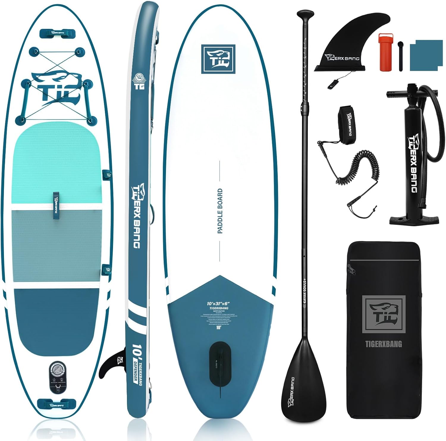 Inflatable Paddle Board with Premium SUP Board Accessories, Allround Paddle Boards for Adults/Kids,Stand Up Paddle Board Defender Collection