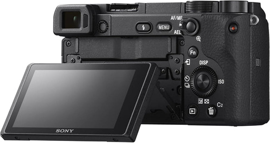 Sony Alpha a6400 Mirrorless Digital Camera with 16-50mm Lens + 32GB Card, Tripod, Case, and More (18pc Bundle)