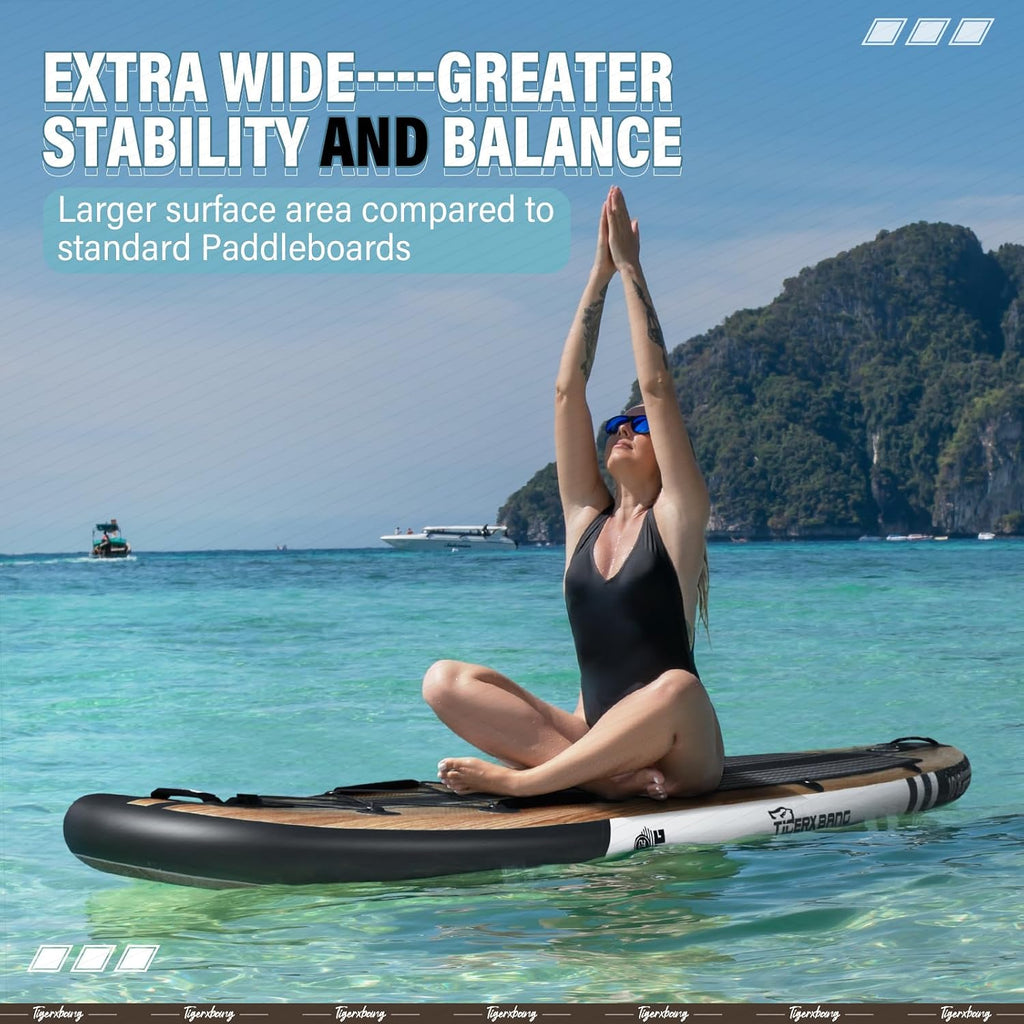TIGERXBANG Paddle Board, 10.8' Stand Up Paddle Board with Premium Complete Inflatable SUP Accessories, Extra Wide Paddleboards for Adults & Kids-Pandora Collection