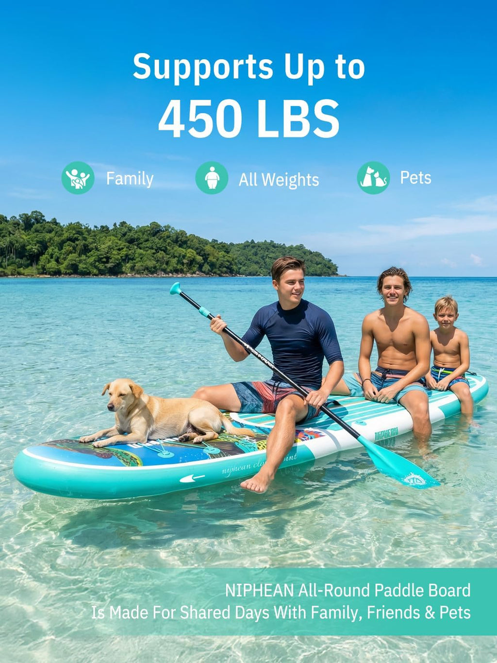 Niphean Inflatable Stand Up Paddle Board with SUP Accessories, Anti-Slip EVA Deck, 10'6'' Inflatable Paddle Boards for Adults & Youth of All Skill Levels
