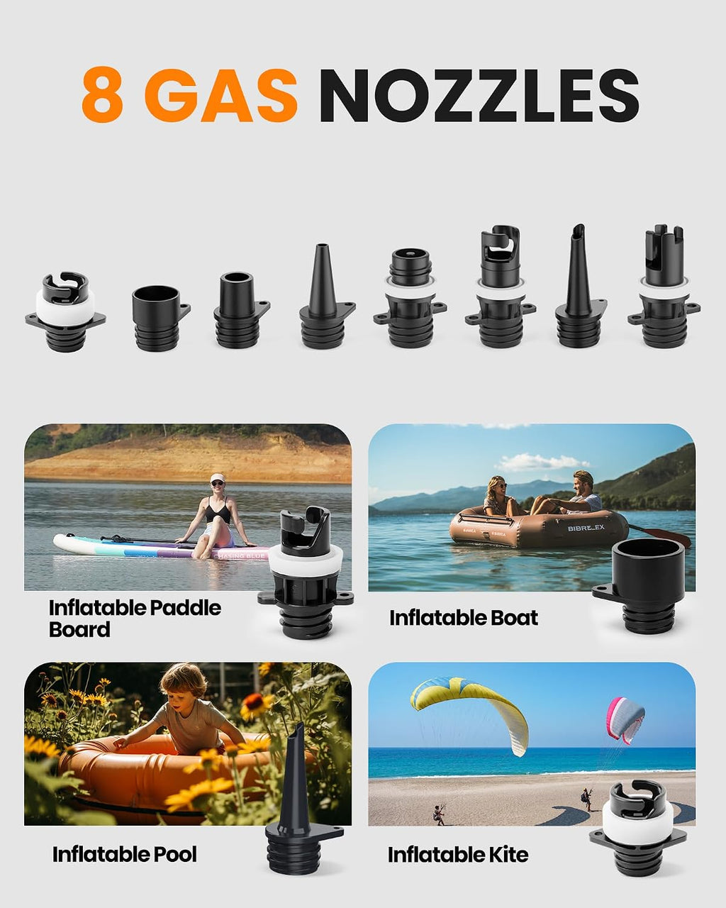 OutdoorMaster Shark 3 Paddle Board Pump Electric - 3'50' Fast Inflation, 20PSI 74Wh Rechargeable SUP Air Pump- Auto-Off & Deflation, 12V/15.8V DC & Type-C Input, 8 Nozzles for Inflatables, Boats,Kites