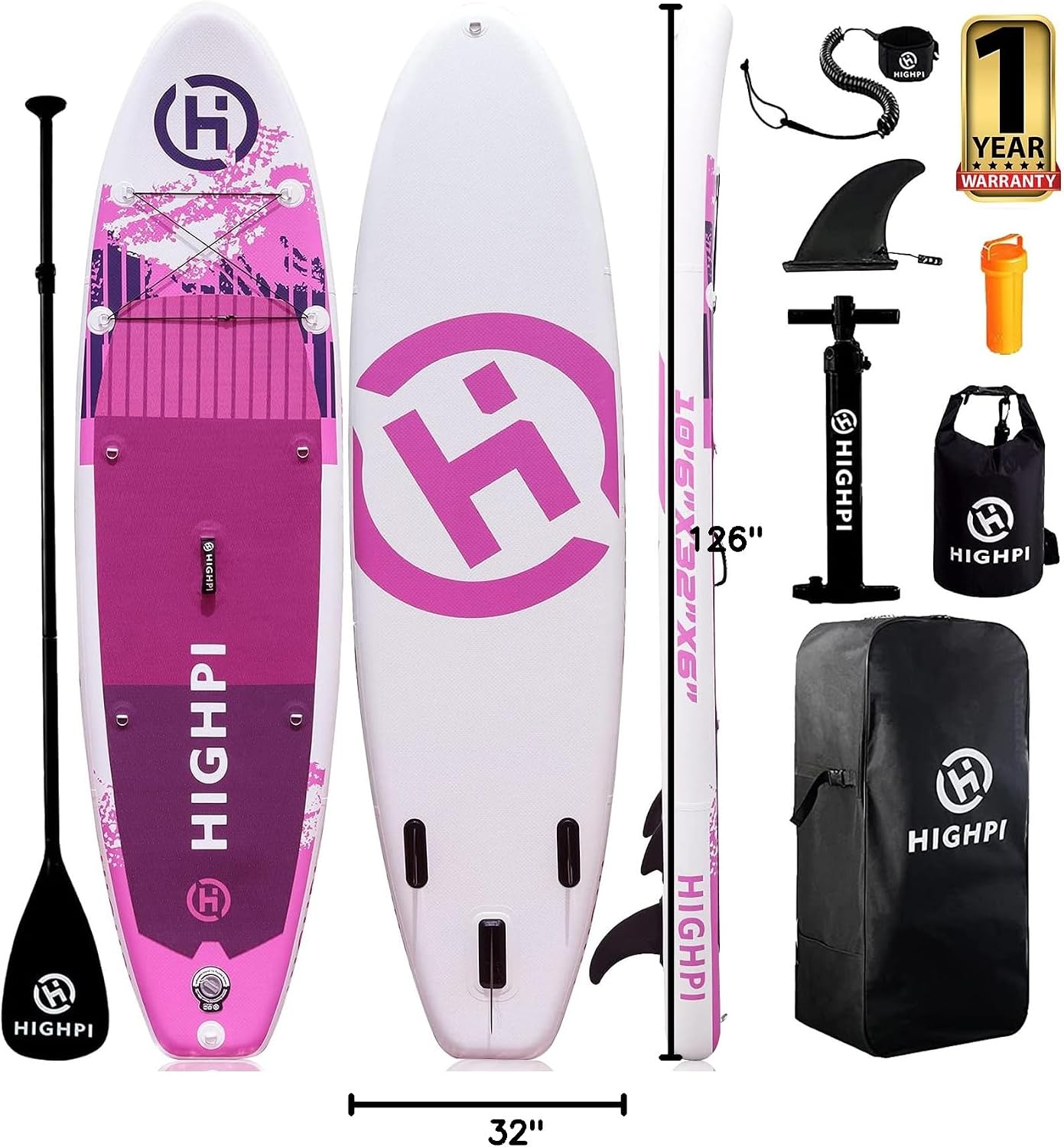 Inflatable Stand Up Paddle Board for Youth and Adults – Wide Sup with Premium Accessories, Blow Up Paddleboard for Surfing, Fishing, Yoga & More