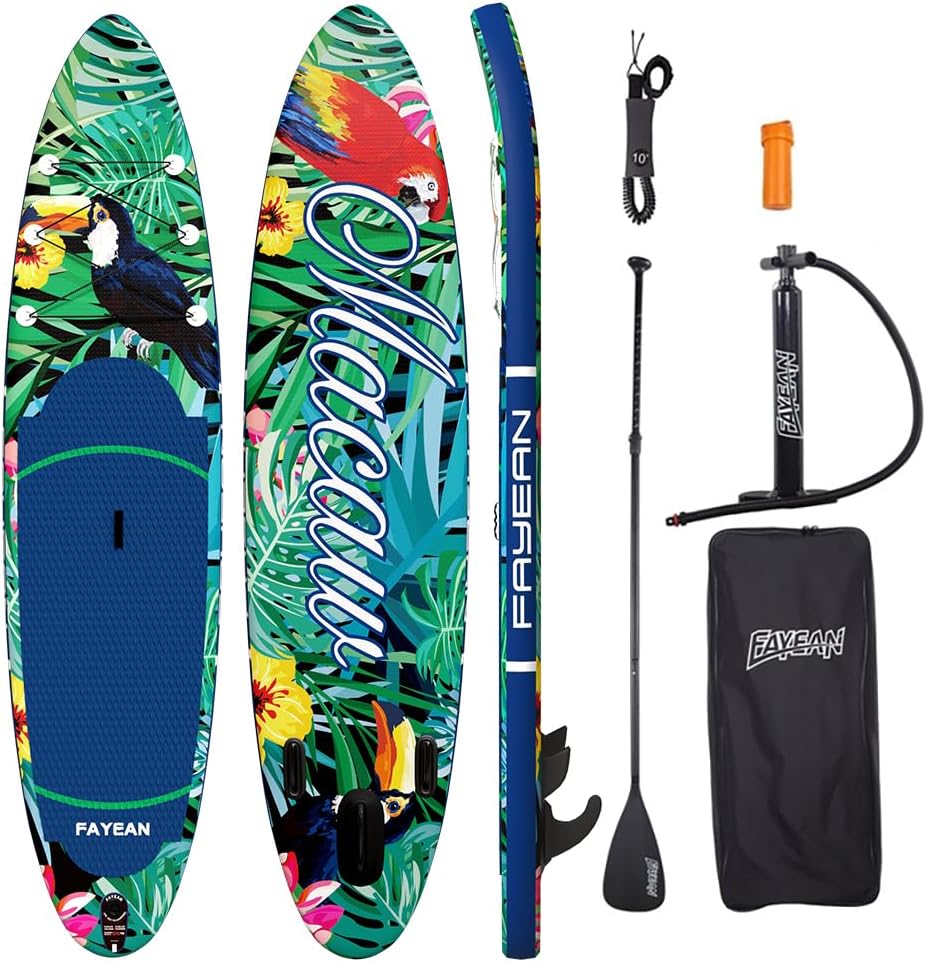Inflatable Paddle Board,Extra Wide 10.6'/11' Stand Up Paddle Board with Sup Accessories,400lbs Capacity for Family with Safety Leash, All Skill Levels Sup for Yoga,Fishing,Surfing