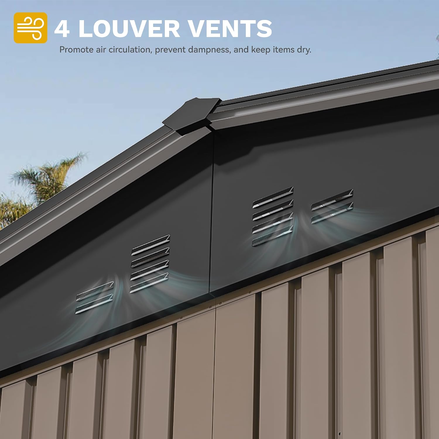 DWVO 10'x8' Large Metal Outdoor Storage Shed, Heavy Duty Tool Storage Sheds for Backyard Patio Lawn - Ideal for Bicycles, Garden Tools, and Lawn Equipment, Easy-to-Assemble, Brown