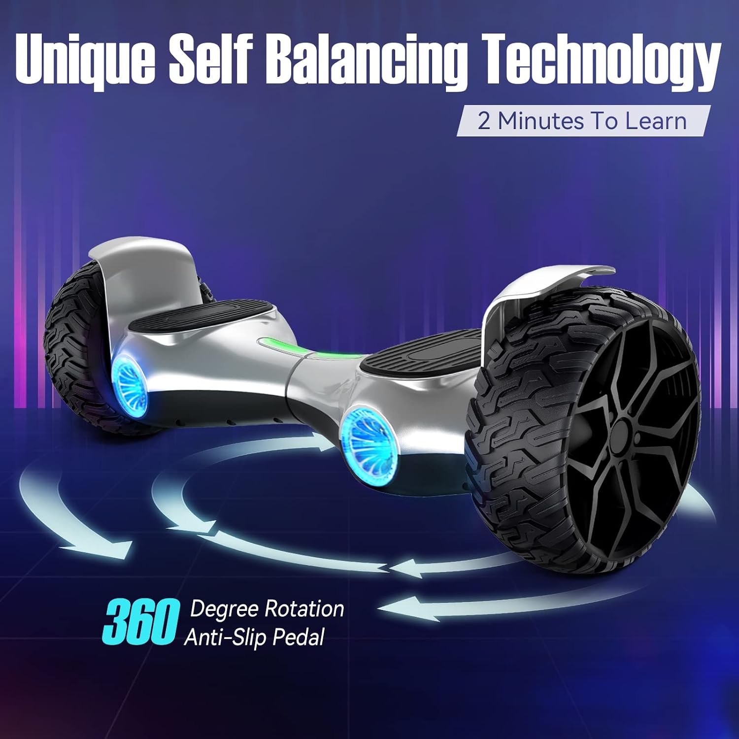 LIEAGLE Hoverboard, 6.5' Self Balancing Scooter Hover Board with Bluetooth Wheels LED Lights for Kids Adults