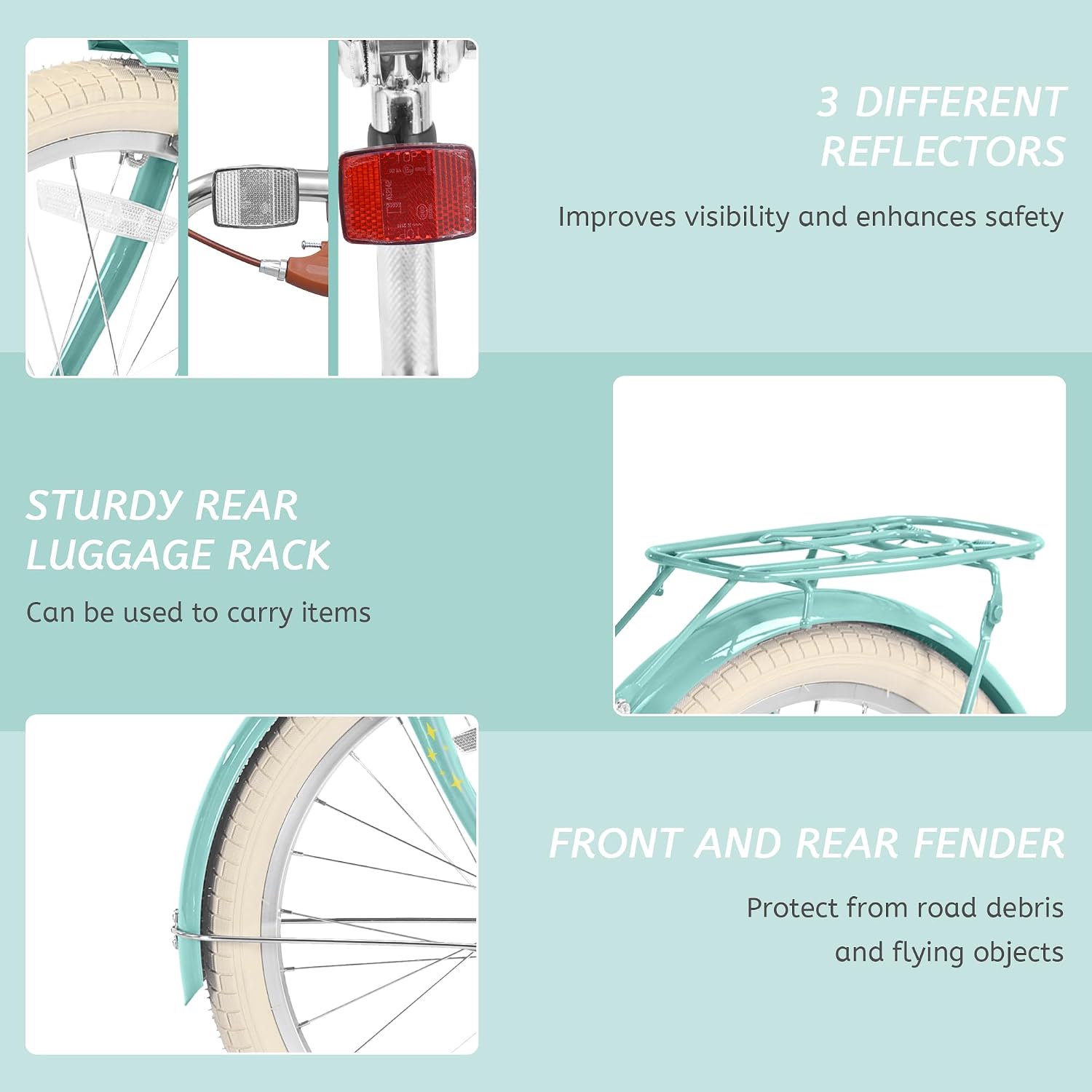 Girls Bikes Ages 8-12, 20 Inch Girls Bike Kids Bicycle with Basket, Lightweight Kids' Bicycles with Front and Rear Brakes, Cruiser Bike for Children, Multiple Colors