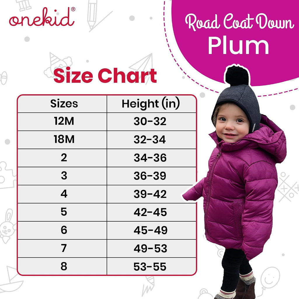 ONE KID The Road Coat Down | Car Seat Safe Winter Jacket | Crash Tested | Unisex | 12 Months-8 Years