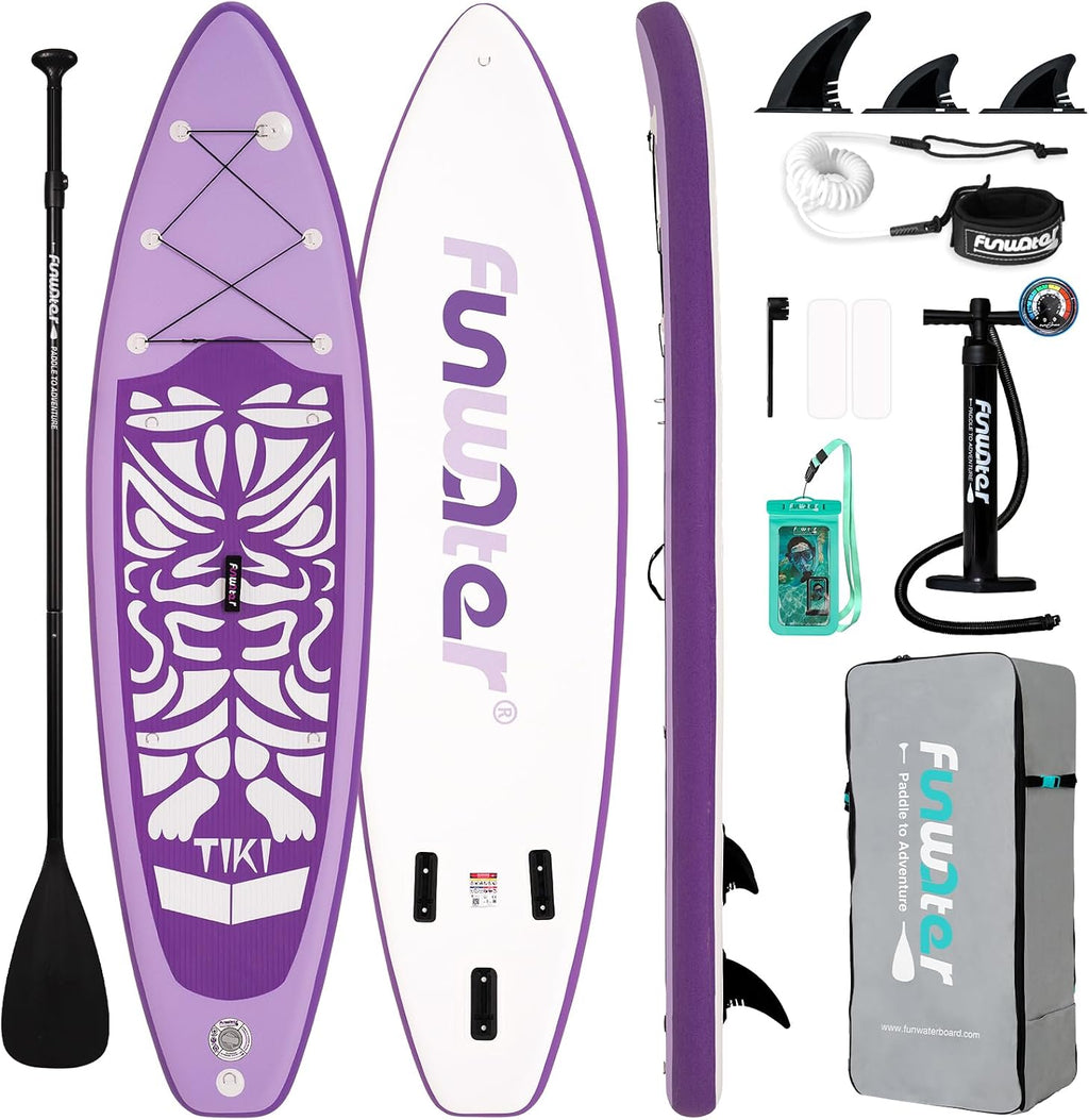 FunWater Inflatable Ultra-Light Stand Up Paddle Board for All Skill Levels with Premium SUP Paddleboard Accessories,Non-Slip Comfort Deck for Youth & Adults
