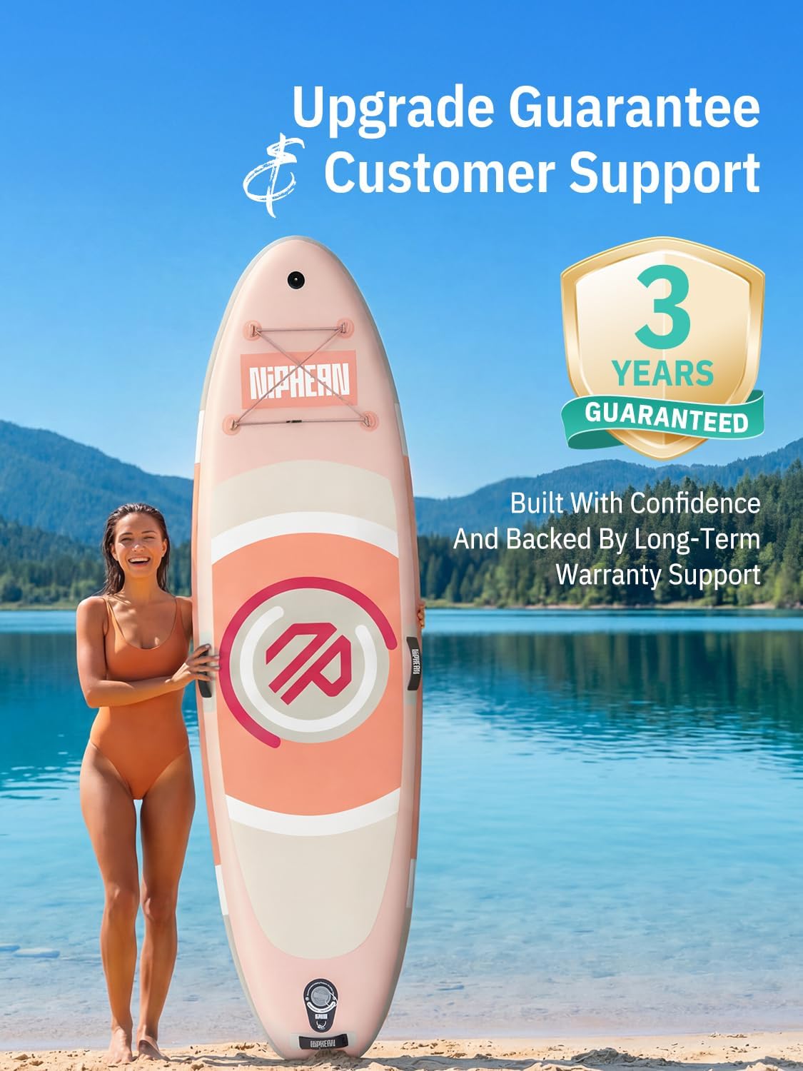 Niphean（Ultra-Light） Inflatable Paddle Board with StabilTrac Fin and Durable SUP Accessories, 10' Stand Up Paddle Boards for Adults & Youth, Versatile Yoga Paddle Board, Gift Ideas