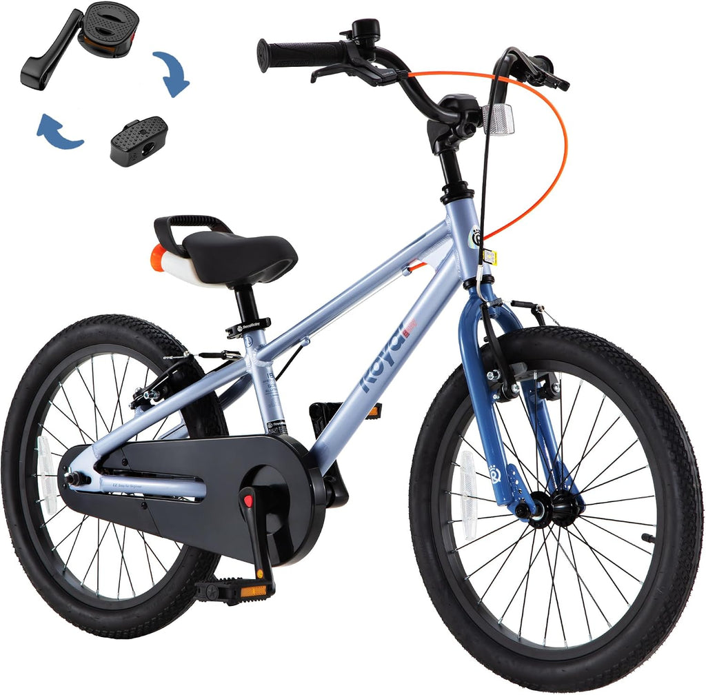 RoyalBaby EZ Kids Bike 12 14 16 18 20 Inch Balance Pedal 2-in-1 Training Bicycle Boys Girls Ages 3 to 12 Years Easy Learn for Beginners