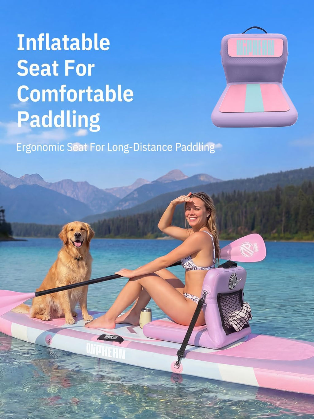 Niphean（Ultra-Light） Inflatable Paddle Board with StabilTrac Fin and Durable SUP Accessories, 10' Stand Up Paddle Boards for Adults & Youth, Versatile Yoga Paddle Board, Gift Ideas