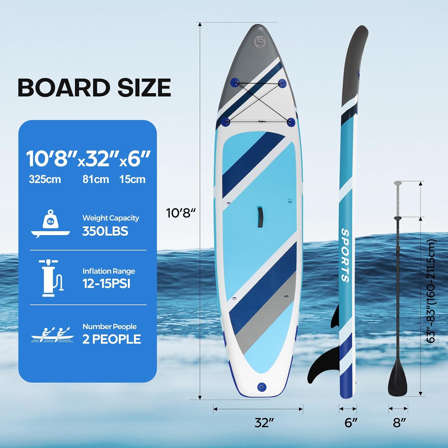 Panana Inflatable Stand Up Paddle Board 10'/10'8''x30''/32''x6'' iSUP Non-Slip Deck Paddleboard for Adults Beginners Youth, with Paddle Pump Fins Leash Backpack