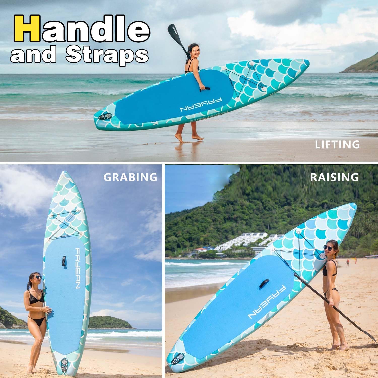 Inflatable Paddle Board,Extra Wide 10.6'/11' Stand Up Paddle Board with Sup Accessories,400lbs Capacity for Family with Safety Leash, All Skill Levels Sup for Yoga,Fishing,Surfing