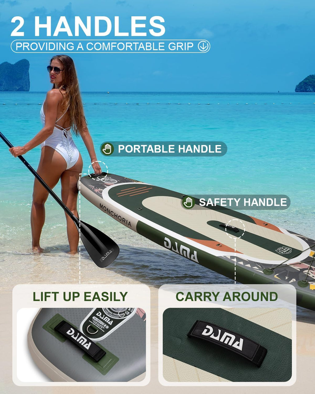 DAMA 11'*34'*6' Stand Up Paddle Board, Inflatable Paddle Board,Inflatable Paddle Boards for Adults w/a Wide, Smooth and Non Slip Deck, Versatile Styles, Suitable for Adults