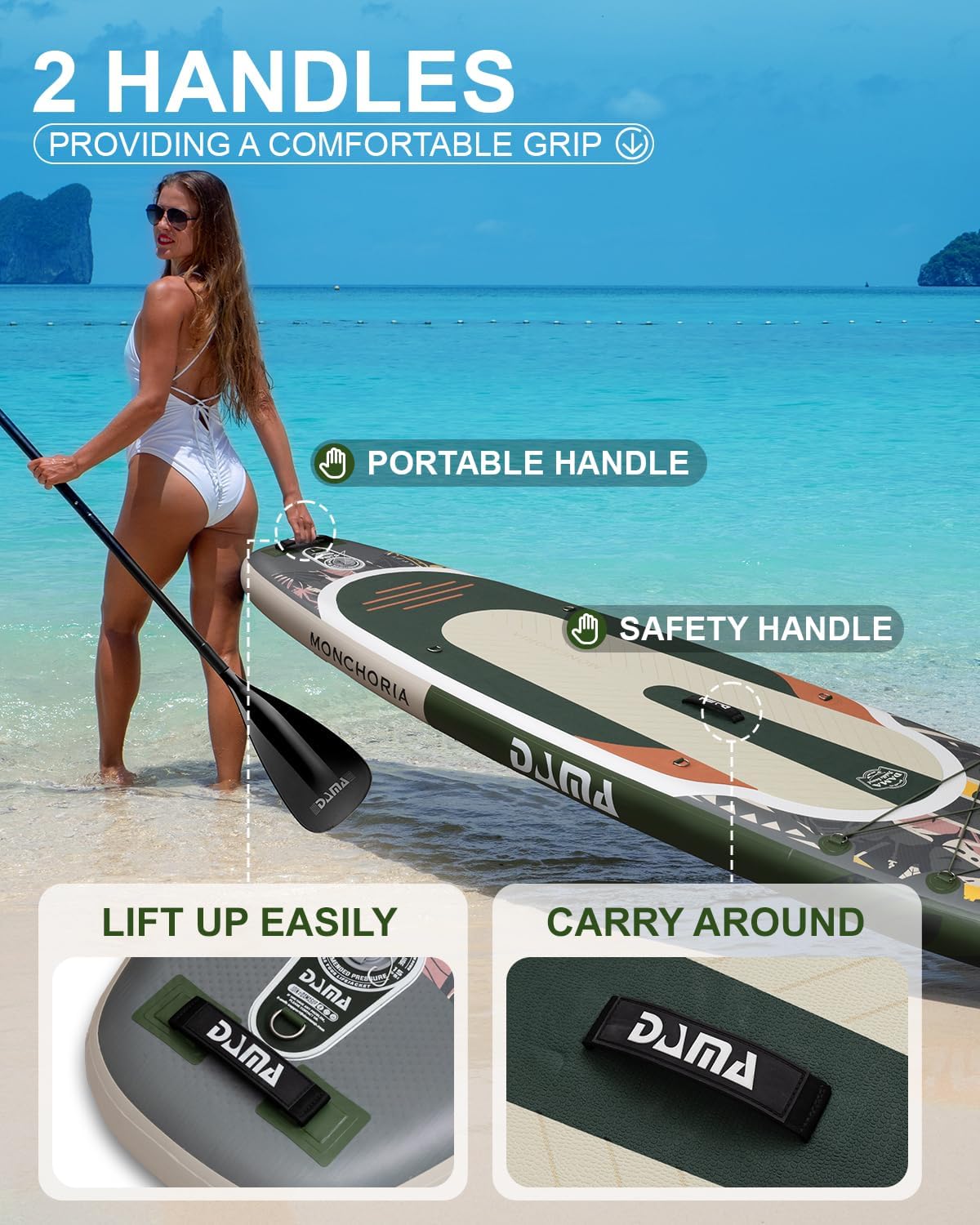 DAMA 11'*34'*6' Stand Up Paddle Board, Inflatable Paddle Board,Inflatable Paddle Boards for Adults w/a Wide, Smooth and Non Slip Deck, Versatile Styles, Suitable for Adults