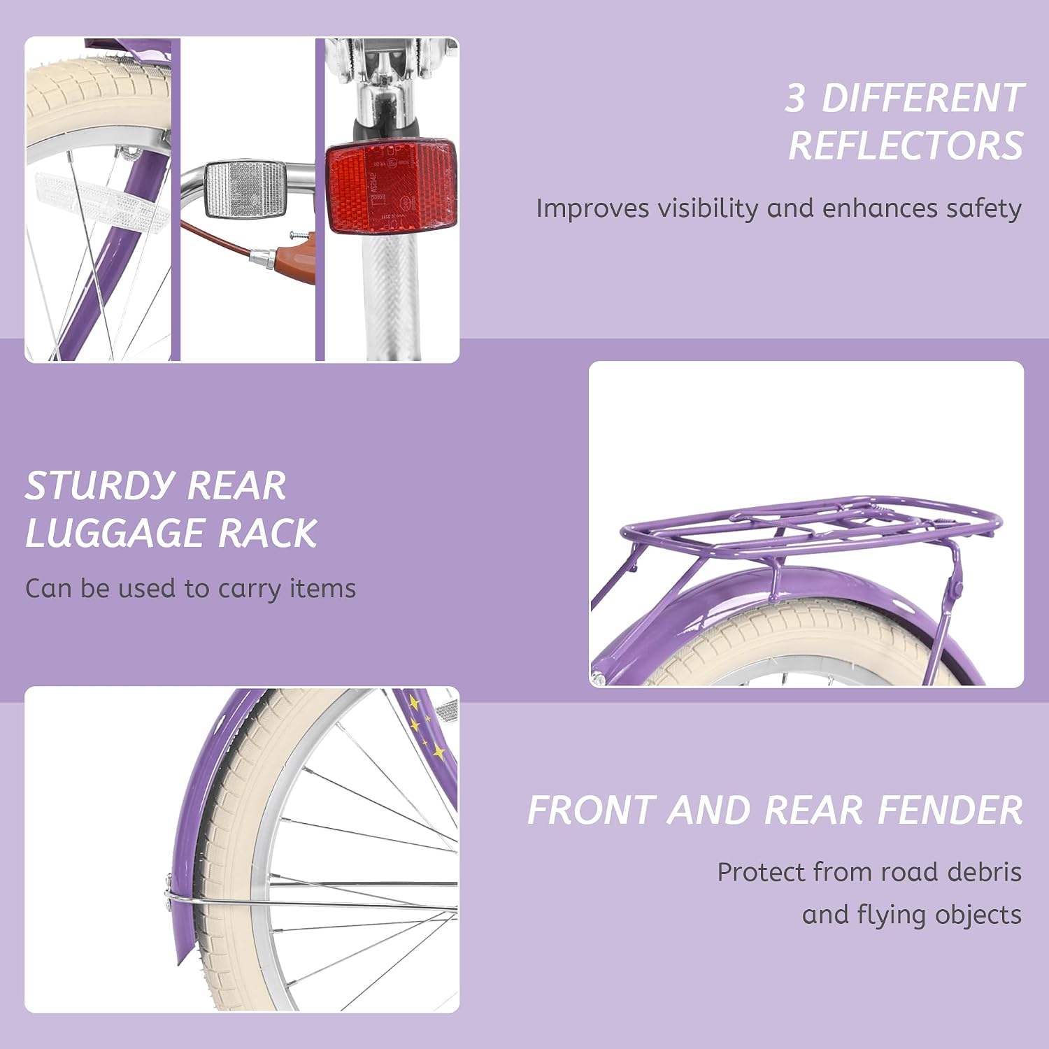 Girls Bikes Ages 8-12, 20 Inch Girls Bike Kids Bicycle with Basket, Lightweight Kids' Bicycles with Front and Rear Brakes, Cruiser Bike for Children, Multiple Colors