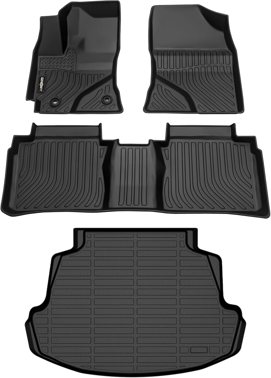 GINOWY-Floor Mats & Cargo Liner for Toyota Corolla 2014-2019, All Weather Car Mats for Toyota Corolla, Corolla Rubber Mats Trunk Mat Cargo Mat Trunk Liner