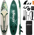 Quashley Inflatable Paddle Board Extra Wide Stand Up Paddleboards 11'×34' with All Premium Paddle Board Accessories,Inflatable SUP for Adults/Family,Beginner-Friendly,Removable Fin,Hand Pump