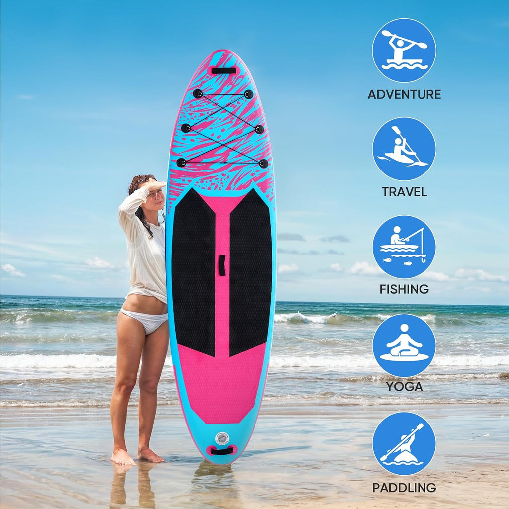 DUMOS Inflatable Stand Up Paddle Board, 10.5'×33'' Paddle Boards with Non-Slip Deck, Durable Advanced Material and Complete SUP Accessories for All Skill Levels