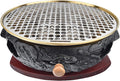BBQ Barbeque Barbecue Grill, BBQ, Top Korean Smokeless Charcoal Dragon Pattern Cast Iron Grill, Stainless Steel Striped Plate, 18 Styles (Color : Q)