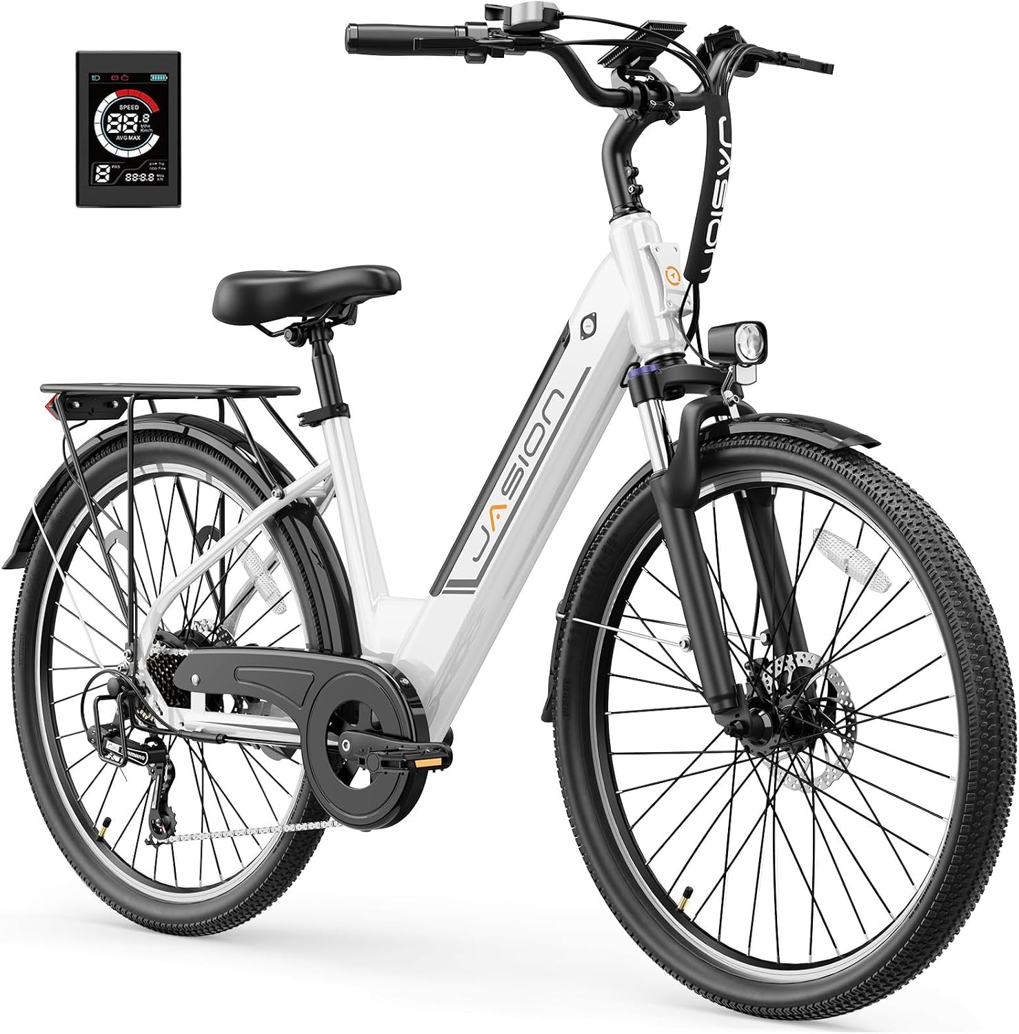 Jasion Roamer/ST/Pro Electric Bike for Adults, 26' Commuter Ebike 1200W 528WH Removable Battery, 28MPH 40-62miles,Electric Bicycles for Women/Man,UL2849 Certified