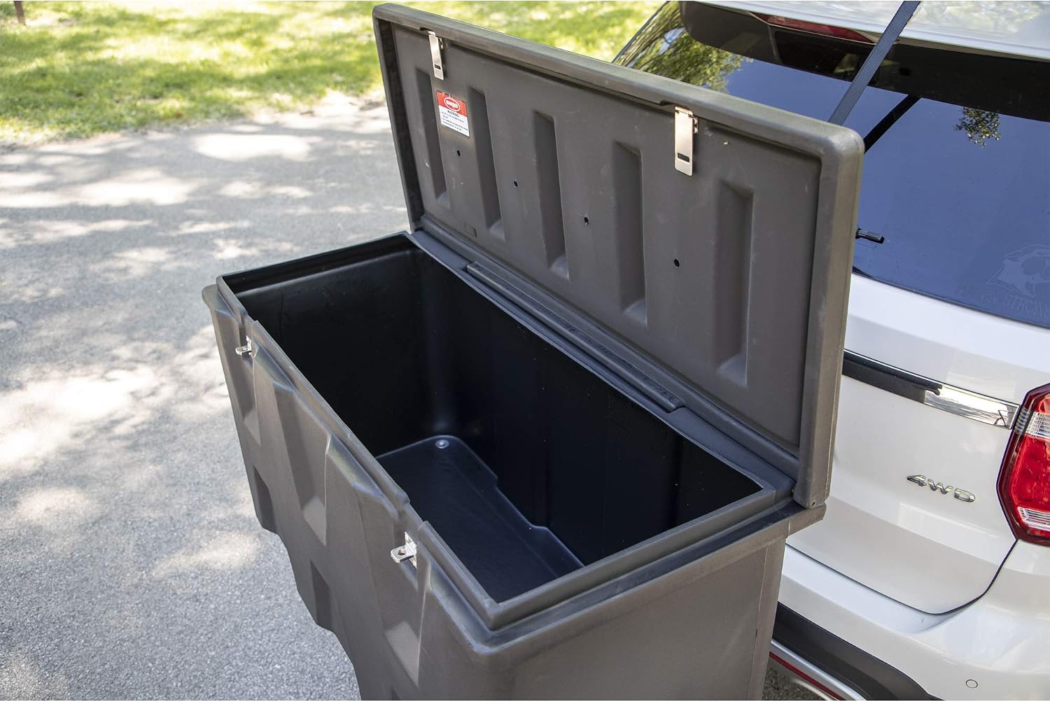 Buyers Products 1707020 Poly Hitch Mounted Cargo Carrier, 23x51x26, Includes Polyethylene Chest, Steel Frame, 5/8in. Hitch Pin, Waterproof Truck Bed Storage & Tool Box, Fits 2 in Receiver, Made in USA