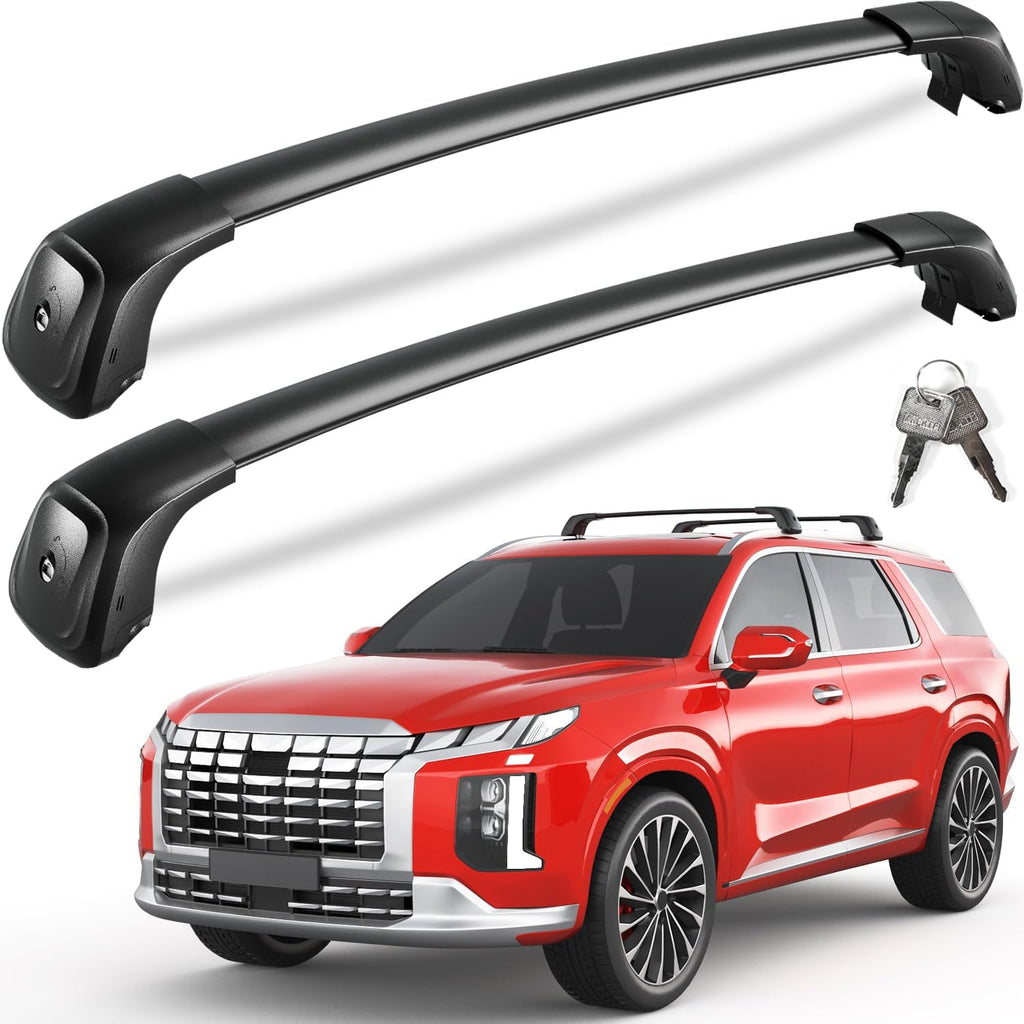 KINGGERI 330lbs Lockable Roof Rack Cross Bars Compatible with Hyundai Palisade 2019-2025 SE SEL XRT Limited Calligraphy, Heavy Duty Anti-Theft Aluminum Rails Crossbars Cargo Carrier Bag
