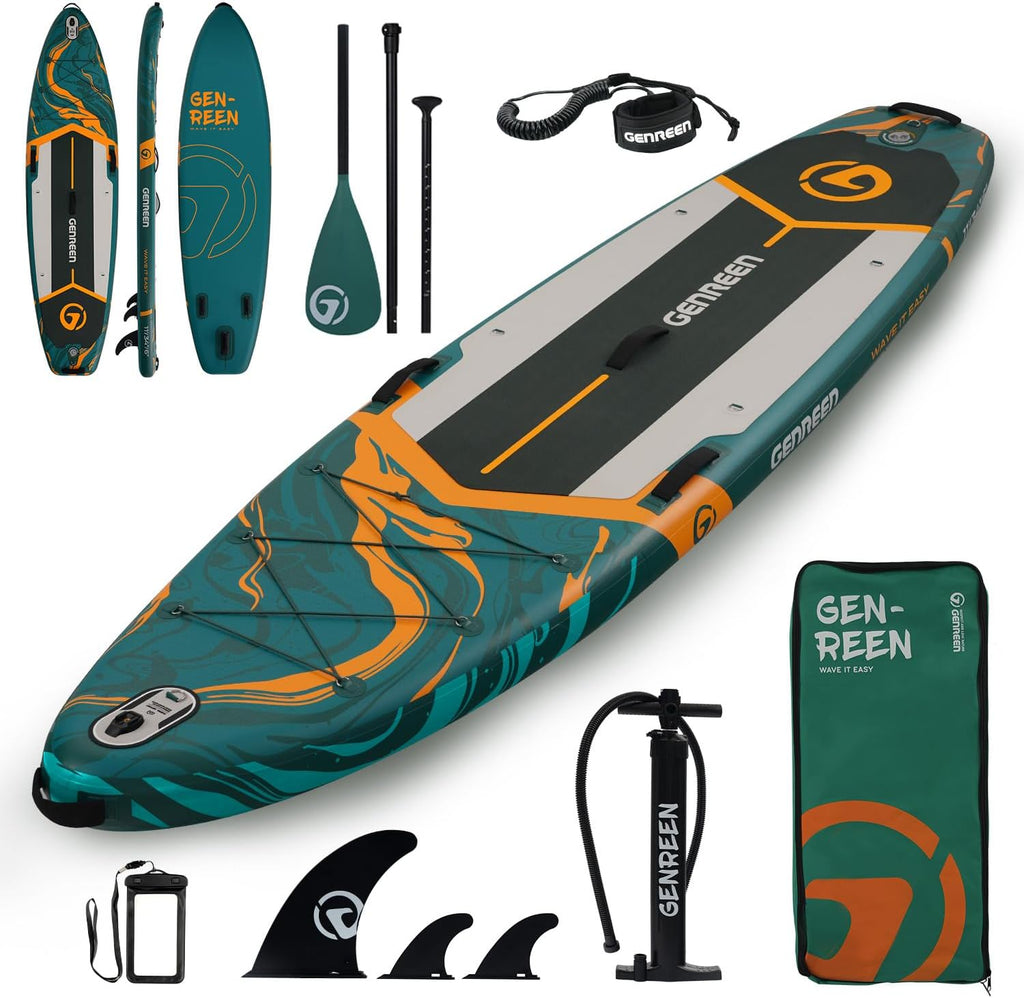 Paddle Board Stand up Paddle Board (Extra Large 11'*33/34') Newly Improved 2 Side Layers 450LBS Quality Inspection×5 (All-Season for JP customers) paddleboards Fishing Family Pet Friendly