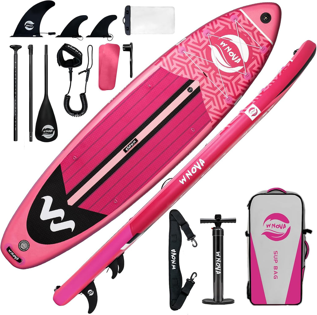 11' Inflatable Stand Up Paddle Board, 34' Extra Wide Stable iSUP for Adults & Youth, with Camera Mount & Premium Accessories, Non-Slip Deck for All Skill Levels