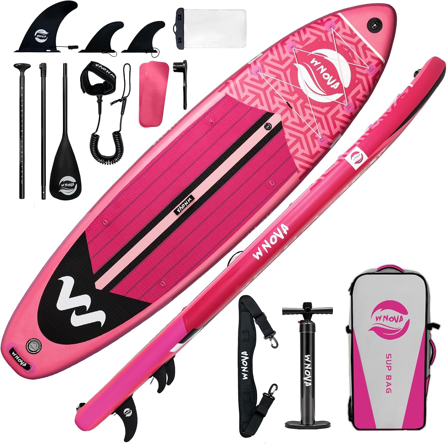 11' Inflatable Stand Up Paddle Board, 34' Extra Wide Stable iSUP for Adults & Youth, with Camera Mount & Premium Accessories, Non-Slip Deck for All Skill Levels