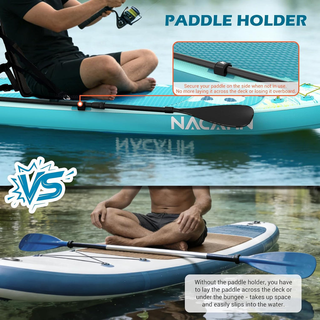 NACATIN Inflatable Stand Up Paddle Board,10'6'Upgrade Version Blow Up Paddle Boards for Adults with Premium SUP Accessories& Backpack,Adjustable Paddle,Camera Mount,Hand Pump, for Lake, River, Yoga