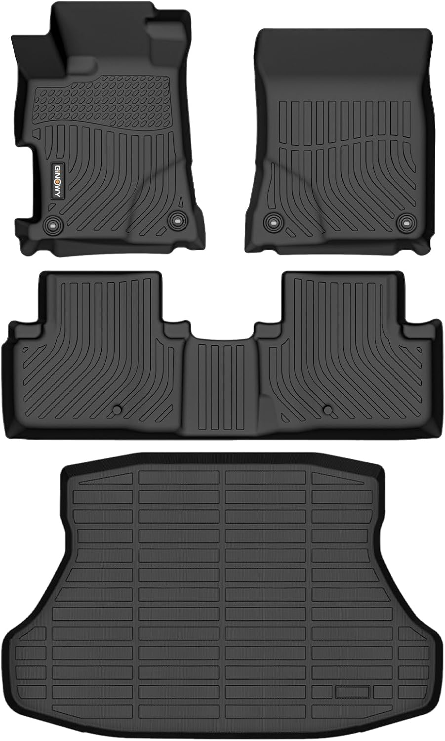 GINOWY-Floor Mats & Cargo Liner for 2013-2022 Acura ILX, All Weather Car Floor Mats Cargo Trunk Mat TPE Rubber Liners for Acura ILX Accessories-Black