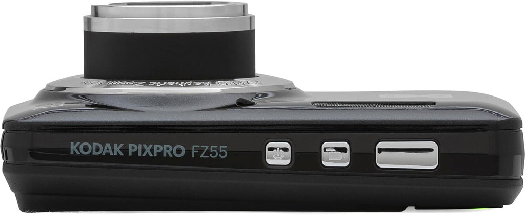 Kodak PIXPRO FZ55 Black 16MP Digital Camera 5X Optical Zoom 28mm Wide Angle 1080P Full HD Video 2.7' LCD Camera + 64GB Card and Reader + Memory Wallet