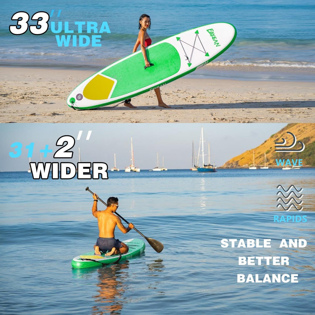 Inflatable Paddle Board,Extra Wide 10.6'/11' Stand Up Paddle Board with Sup Accessories,400lbs Capacity for Family with Safety Leash, All Skill Levels Sup for Yoga,Fishing,Surfing