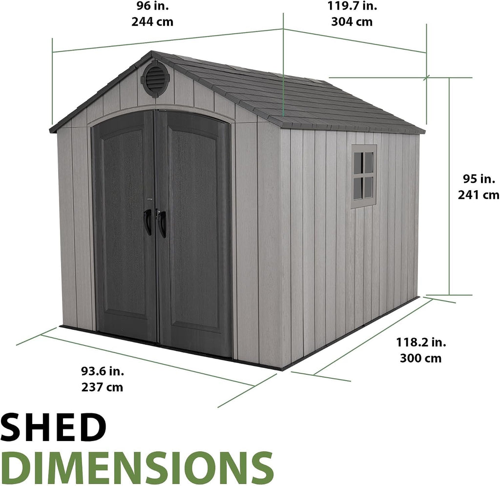 Lifetime Outdoor Storage Shed, 8 x 10 Foot, Gray