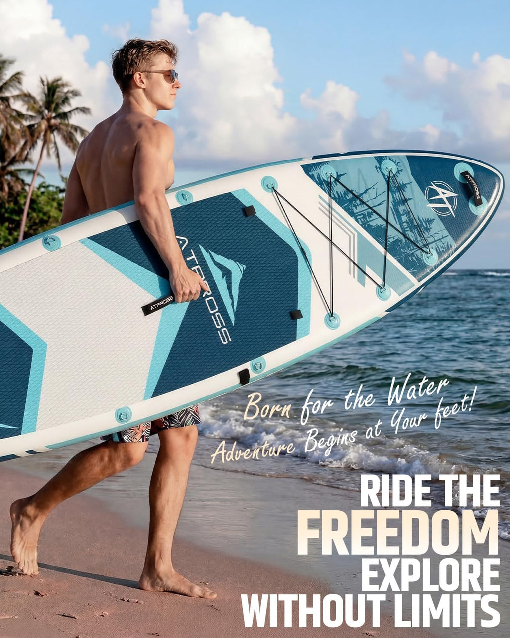 12'x36 Inflatable Paddle Board, 500lbs Extra Wide Stand Up Paddleboard for Adults with Premium SUP Accessories Kit & Backpack, Blow Up Kayak Non-Slip Stable Deck Boat for Yoga Fishing Surf
