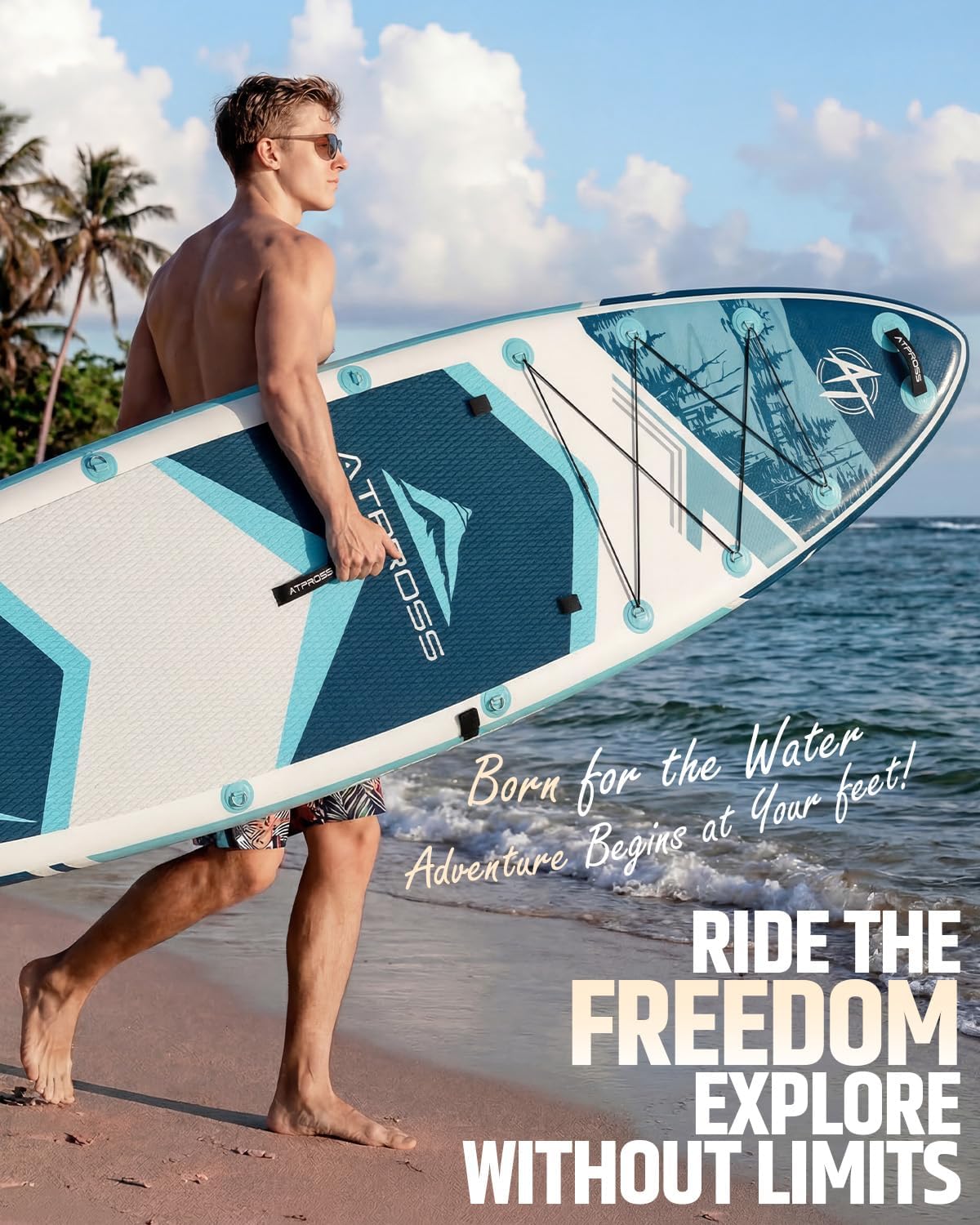 12'x36 Inflatable Paddle Board, 500lbs Extra Wide Stand Up Paddleboard for Adults with Premium SUP Accessories Kit & Backpack, Blow Up Kayak Non-Slip Stable Deck Boat for Yoga Fishing Surf