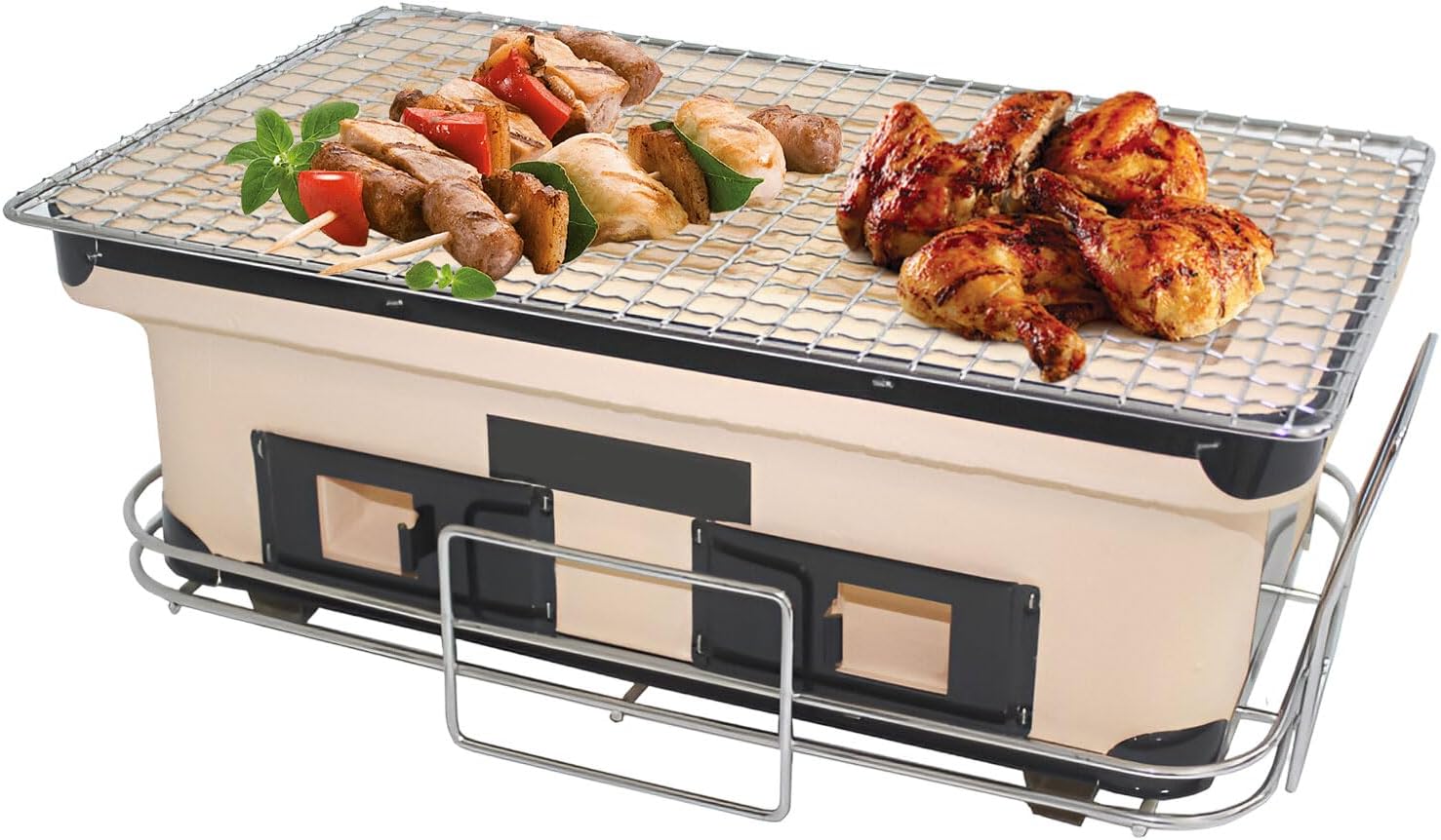 AIZYR Japanese Yakiniku Grill Clay Tabletop BBQ Grill, Charcoal Stove Korean Barbecue Grill, Household Charcoal Gril for Home Outdoor Camping Traveling