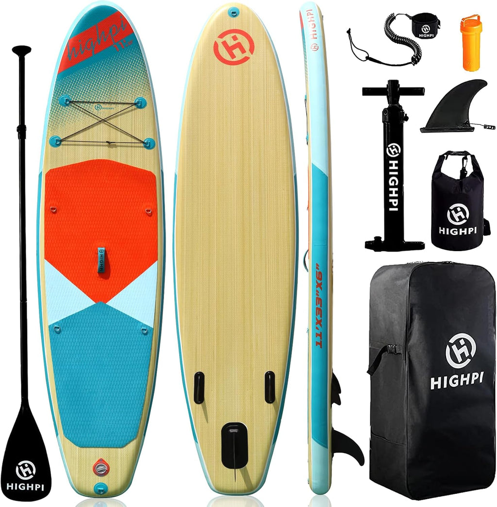 Inflatable Stand Up Paddle Board for Youth and Adults – Wide Sup with Premium Accessories, Blow Up Paddleboard for Surfing, Fishing, Yoga & More