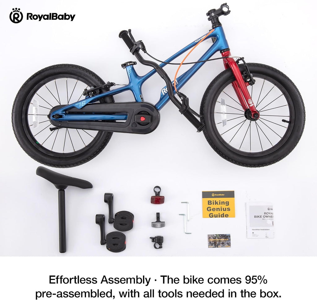 RoyalBaby EZ Kids Bike 12 14 16 18 20 Inch Balance Pedal 2-in-1 Training Bicycle Boys Girls Ages 3 to 12 Years Easy Learn for Beginners