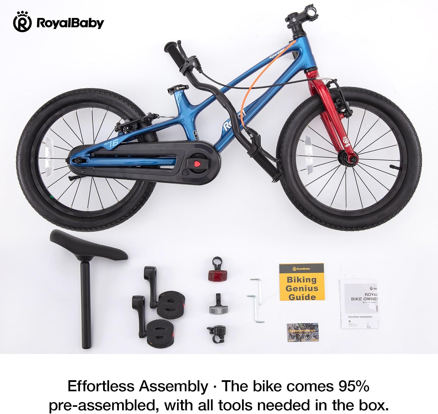 RoyalBaby EZ Kids Bike 12 14 16 18 20 Inch Balance Pedal 2-in-1 Training Bicycle Boys Girls Ages 3 to 12 Years Easy Learn for Beginners