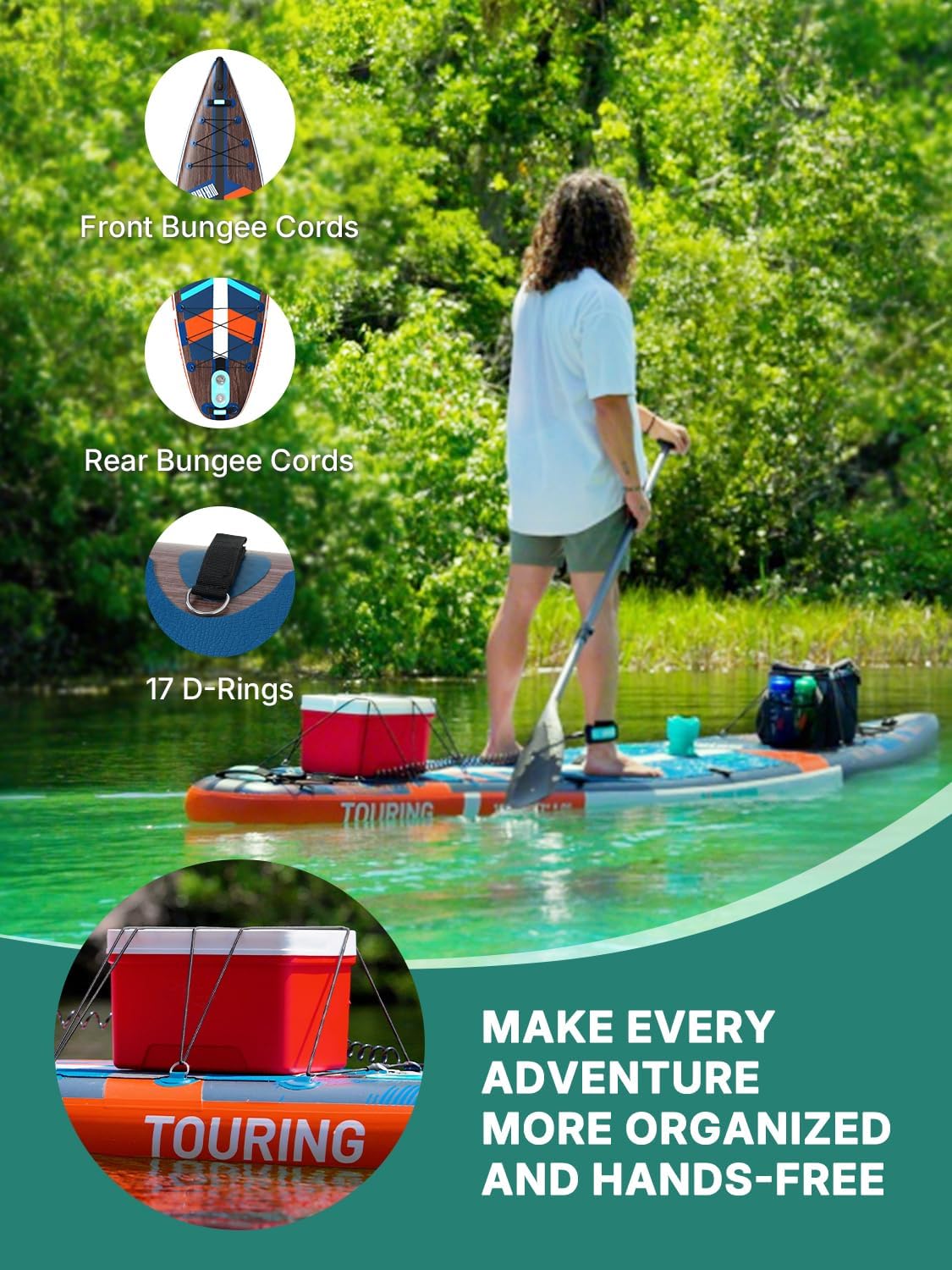 Niphean PRO (Extra Large) Inflatable Paddle Board with Seat, 11'6'/12'6' Stand Up Paddle Board with Pressure Gauge, StabilTrac Fin, Upgraded All-Round/Touring SUP for Adult Adventures, 2+1 Person