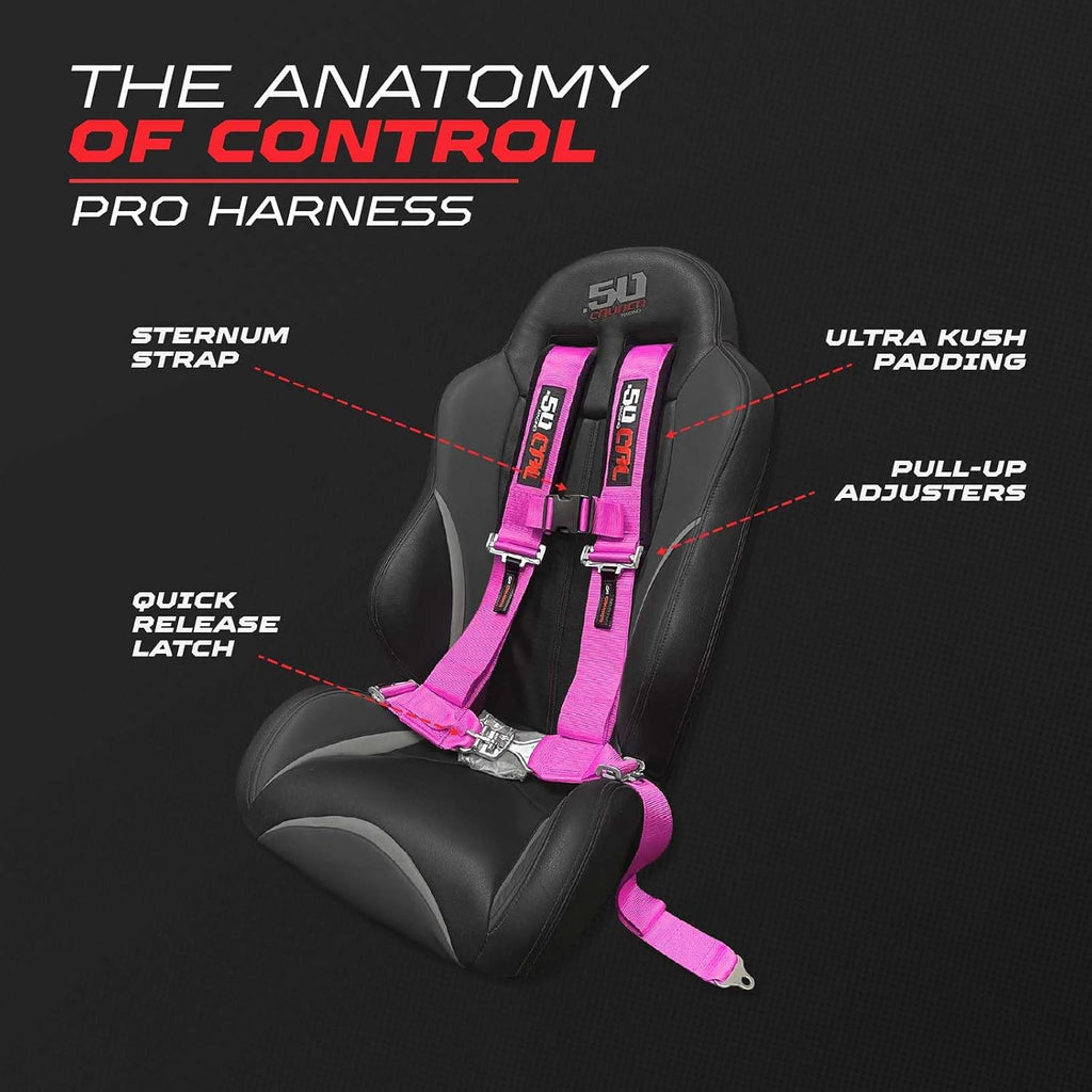 1pc 4 Point Harness for Bucket Seat, Push Release, 10 Color Options, Racing Harness, Race Car, Off Road, UTV, RZR [6008A2]